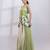 Pista green embroidered organza silk co ord set
