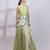 Pista green embroidered organza silk co ord set