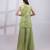 Pista green embroidered organza silk co ord set