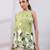 Pista green embroidered organza silk co ord set