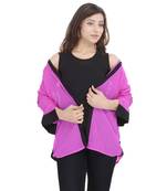Pink Chiffon Women Shirt with Black Inner