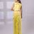 Lime yellow embroidered organza chinon co ord set