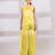 Lime yellow embroidered organza chinon co ord set