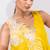 Mustard yellow embroidered chinon silk co ord set