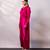 Fuchsia pink embroidered satin co ord set