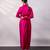 Fuchsia pink embroidered satin co ord set