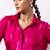 Fuchsia pink embroidered satin co ord set