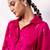 Fuchsia pink embroidered satin co ord set