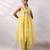 Vibrant yellow embroidered silk organza co ord set