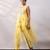 Vibrant yellow embroidered silk organza co ord set