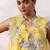 Vibrant yellow embroidered silk organza co ord set
