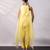 Vibrant yellow embroidered silk organza co ord set