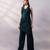 Emerald green embroidered art silk co ord set