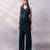 Emerald green embroidered art silk co ord set