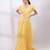 Marigold yellow chinon organza jumpsuit cape set