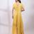 Marigold yellow chinon organza jumpsuit cape set
