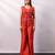 Rust orange embroidered silk organza co ord set