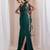 Emerald green embroidered silk organza co ord set