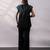 Black embroidered art silk co ord set