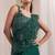 Emerald green embroidered silk organza co ord set