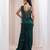 Emerald green embroidered silk organza co ord set