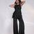 Black embroidered silk chinon co ord set