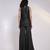 Black embroidered silk chinon co ord set