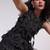 Black embroidered silk chinon co ord set