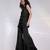 Black embroidered silk chinon co ord set
