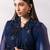 Navy blue embroidered chinon organza co ord set