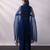 Navy blue embroidered chinon organza co ord set