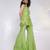 Lime green embroidered silk chinon co ord set