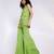 Lime green embroidered silk chinon co ord set