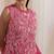 Magenta pink embroidered chinon co ord set