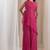 Magenta pink embroidered chinon co ord set