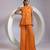 Tangerine orange embroidered crepe chinon co ord set