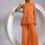 Tangerine orange embroidered crepe chinon co ord set