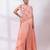 Powder rose pink embroidered chinon co ord set