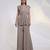 Taupe beige embroidered chinon silk co ord set