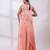 Powder rose pink embroidered chinon co ord set