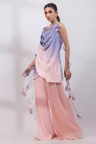 Lavender pink ombre modal satin co ord set
