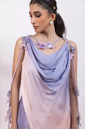 Lavender pink ombre modal satin co ord set