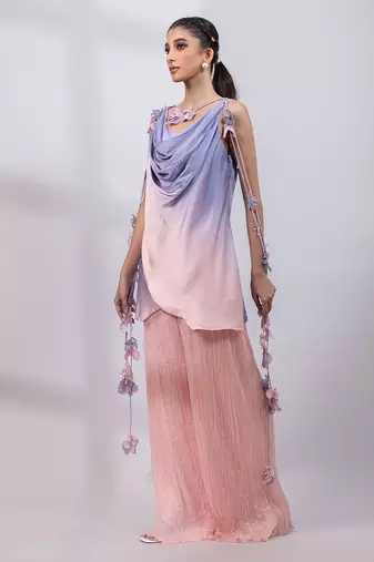 Lavender pink ombre modal satin co ord set