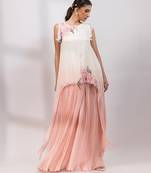 Ivory rose ombre embroidered chinon co ord set