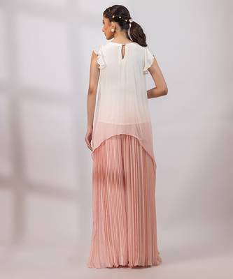 Ivory rose ombre embroidered chinon co ord set 3