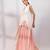 Ivory rose ombre embroidered chinon co ord set