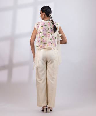 Ivory embroidered silk organza co ord set 5