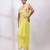 Lemon yellow embroidered chinon organza co ord set