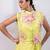Lemon yellow embroidered chinon organza co ord set