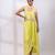 Lemon yellow embroidered chinon organza co ord set